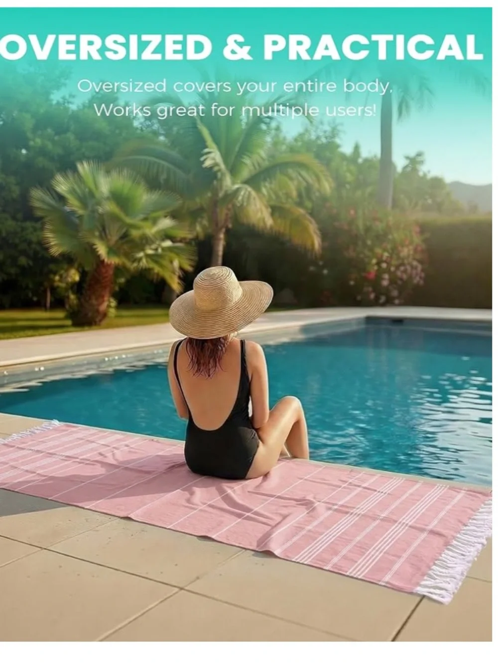 NEW Genovega Turkish Beach Towel Travel Vacation Essentials Quick Dry Sand Free